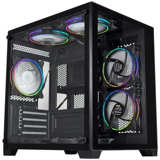 Gabinete Gamer Kmex Cg-0415 Micro IV, Sem Fonte, Sem Fan, Lateral De Vidro, Preto