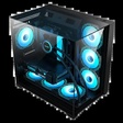 Miniatura de Gabinete Gamer Aquário Kmex Cg-01Fd Mega Shark, Sem Fonte, Sem Fan, Lateral De Vidro, Preto