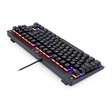 Imagem 3 de Teclado Gamer Usb Mecânico Redragon Dark Avenger, Preto, Switch Blue, Rainbow, Abnt2, K568R