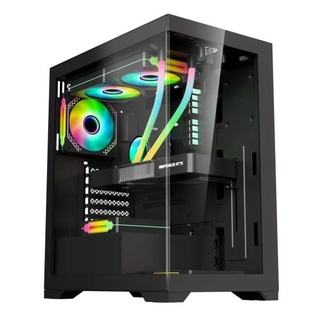 Gabinete Gamer Kmex Cg-11G4 Poseidon, Sem Fonte, Sem Fan, Lateral De Vidro, Preto