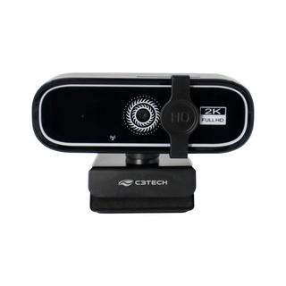 Webcam C3Tech Wb-200Bk, 2K, 2560P, 5 Mega, Preta