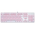Teclado Gamer Usb Mecânico Redragon Mitra, Branco, Switch Blue, Led Vermelho, Abnt2, K551W Blue