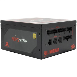 Fonte Atx 0650 W Redragon Rgps-650W, Gc-Ps008, 80 Plus Gold, Totalmente Modular, Pfc Ativo, Preta