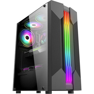 Gabinete Gamer Kmex Cg-01A9 Bifrost Vi, Sem Fonte, Sem Fan, Led Rgb, Preto, Lateral De Vidro