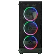 Imagem 3 de Gabinete Gamer Kmex Cg-30C5, Sem Fonte, 3 Fans, Rgb, Preto, Lateral De Vidro