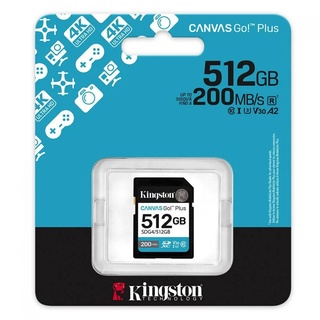Cartão de Memória 512 Gb Kingston Canvas Go Plus, Sd, Classe 10, V30, Sdg4/512Gb