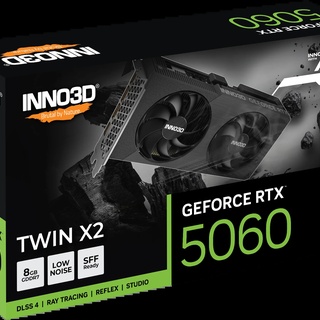 Placa De Vídeo Geforce Ddr7 08Gb/128 Bits Rtx 5060 Inno3D Twin, 2 Fans, Dp, Hdmi, N50602-08D7-195071N, Preta