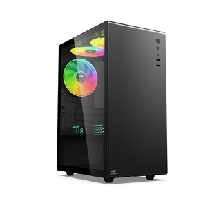 OPENBOX - Gabinete Gamer C3Tech Mt-G200Bk, Sem Fonte, 3 Fans, Rgb, Preto, Lateral De Vidro