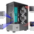 Imagem 5 de Gabinete Gamer Kmex Cg-10W5 Elite, Sem Fonte, 3 Fans, Rgb, Preto, Lateral De Vidro