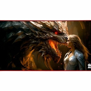 Mousepad Gamer Kmex FX-X7935301 Dragon Queen, 80x35 Cm, Borda Costurada