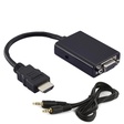 Miniatura de Cabo Adaptador De Vídeo Hdmi Macho Para Vga Fêmea, 15 Cm, Com Áudio, Md9 7108