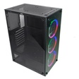 Imagem 1 de Gabinete Gamer Kmex Cg-30C5, Sem Fonte, 3 Fans, Rgb, Preto, Lateral De Vidro