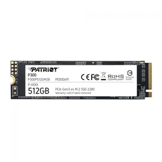Ssd Nvme 512 Gb Patriot P300P512Gm28, Lê: 1.700 Mb/S, Grava: 1.100 Mb/S
