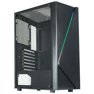Gabinete Gamer Kmex Cg-11C5 Demon, Sem Fonte, Sem Fan, Led Rgb, Preto, Lateral De Vidro