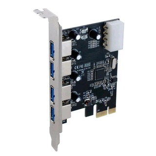 Placa Pci-e X1 Com 4 Portas Usb 3.0, Md9 7618