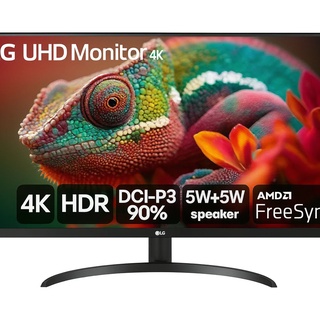 Monitor Led 32", 060Hz, 4Ms, Lg 32Ur500-B, Va, 4K, Dp, Hdmi, Alto Falante, Vesa, Preto