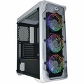 Gabinete Gamer Kmex Cg-W1B1 White Trooper Rítmico, Sem Fonte, 3 Fans, Led Rgb, Branco, Lateral Acrílico
