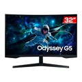 Monitor Gamer Led 32", 165Hz, 1Ms, Samsung Curvo Odyssey G5 Ls32Cg552Elmzd, Va, Qhd, Dp, Hdmi, Vesa, Preto