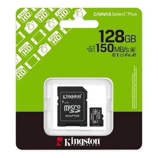 Cartão de Memória 128 Gb Kingston Canvas Select Plus, MicroSd, Com Adaptador, Classe 10, V10, Sdcs3/128Gb