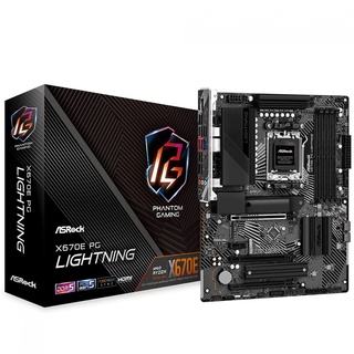 Placa Mãe Am5 Asrock X670E Pg Lightning, Ddr5 128Gb, M2/Nvme, Dp, Hdmi, Preta