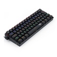 Imagem 3 de Teclado Gamer Usb Mecânico Redragon Lakshmi, Preto, Switch Azul, Rgb, Abnt2, K606R