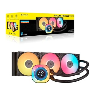 Water Cooler 360Mm Corsair Icue Link Titan 360 Rx Lcd, Preto