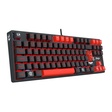 Imagem 1 de Teclado Gamer Usb Mecânico Redragon Flamengo Nation, Preto, Switch Brown, Led Vermelho e Branco, Abnt2, Fl576
