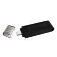 Imagem 1 de Pen Drive 064 Gb Kingston Dt70/64Gb Datatraveler, Usb-C 3.0, Preto