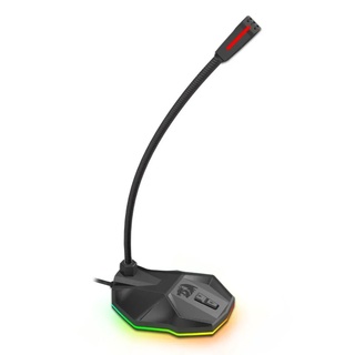 Microfone Condensador Redragon Stix Gm-99, Usb, Pedestal Rgb, Preto