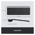 Imagem 4 de Kit Teclado E Mouse Sem Fio Logitech Mk470, Preto/Cinza, Layout Us, 920-009268