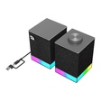 Imagem 3 de Caixa De Som Gamer Redragon, Glyph Gs517, 5Watts x2, Áudio 2.0, Bluetooth, Usb, Rgb, Preto