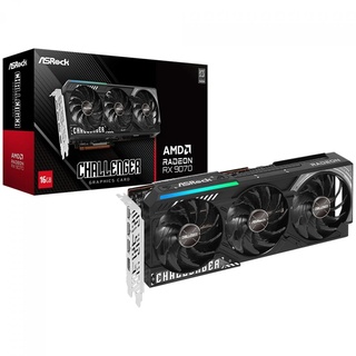 Placa De Vídeo Amd Radeon Ddr6 16Gb/256 Bits Rx 9070 Asrock, 3 Fans, Dp, Hdmi, 90-Ga5Nzz-00Uanf, Preta