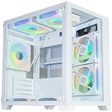 Miniatura de Gabinete Gamer Aquário Kmex Cg-W415 Micro White IV, Sem Fonte, Sem Fan, Lateral De Vidro, Branco