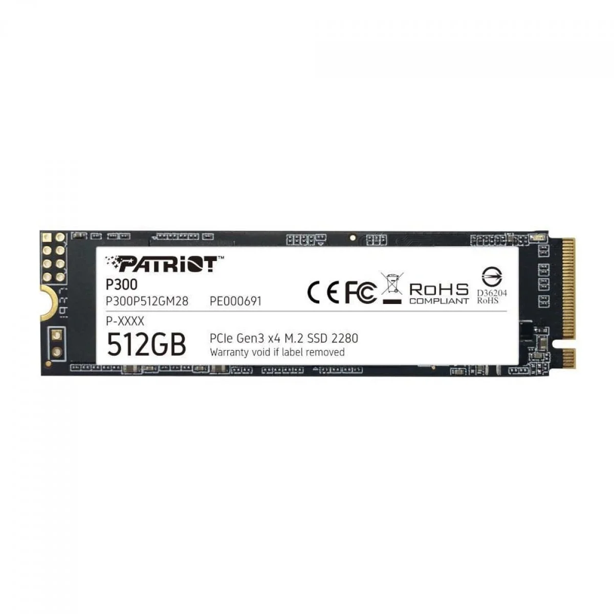 Ssd Nvme 512 Gb Patriot P300P512Gm28, Lê: 1.700 Mb/S, Grava: 1.100 Mb/S