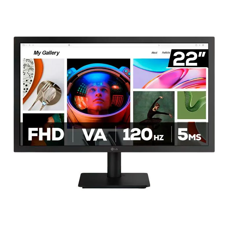 Monitor Gamer Led 22", 120Hz, 5Ms, Lg 22U403A-B, Va, Full Hd, 2x Hdmi, Vesa, Preto