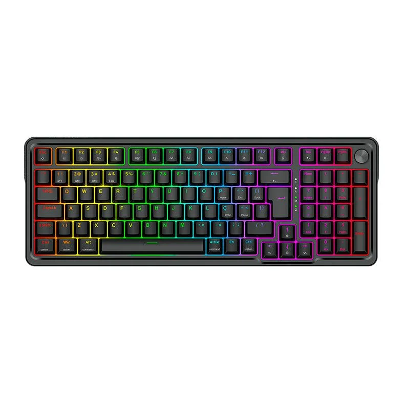 Teclado Gamer Usb Mecânico Redragon Eisa Pro, Preto, Switch Mambo, Rgb, Wi-fi, Bt, Usb-C, Abnt2, K686-Rgb-Pro