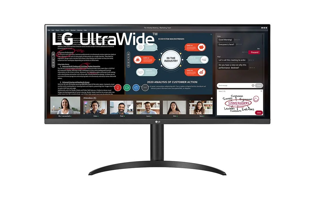 OPENBOX - Monitor Gamer Led 34", 075Hz, 5Ms, Lg 34Wp550, Ips, Ultrawide, Full Hd, 2Hdmi, Hp Out, Aj. Alt, Preto