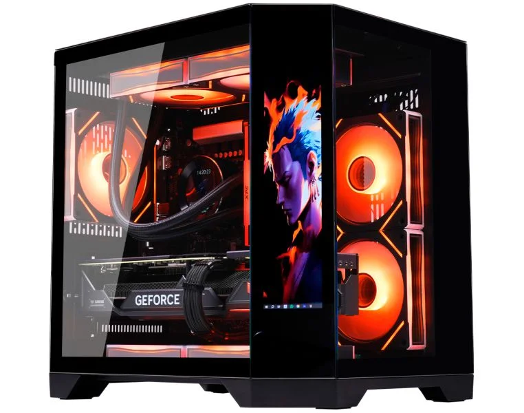 OPENBOX - Gabinete Gamer Aquário Kmex Cg-02Kv Ângulo, Sem Fonte, Sem Fn, Lateral Vidro, Monitor Dynamic, Preto