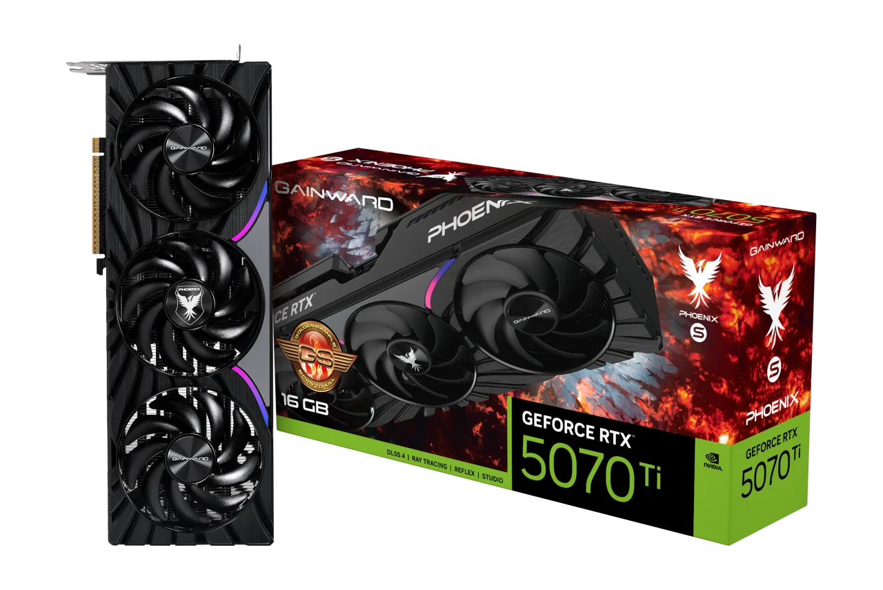 Placa De Vídeo Geforce Ddr7 16Gb/256 Bits Rtx 5070 Ti Gainward, 3 Fans, Dp, Hdmi, Ne7507Ts19T2-Gb2031K, Preta