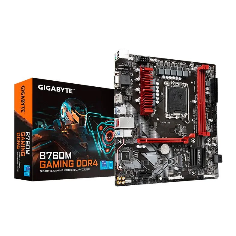 Placa Mãe 1700 12ª, 13ª, 14ª Geração Gigabyte B760M Gaming, Ddr4 064Gb, Dp, Hdmi, Vga, Usb, M2/Nvme, Preta