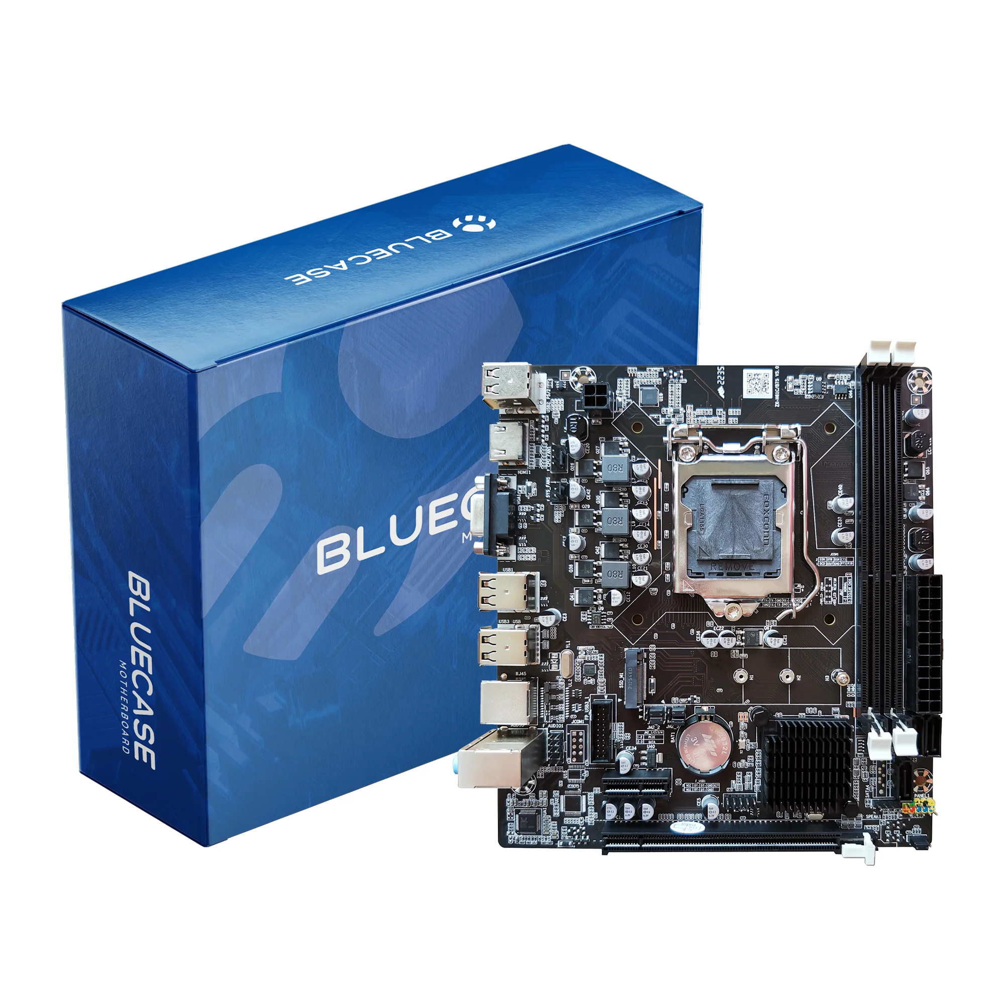 Placa Mãe 1155 2ª, 3ª Geração Bluecase Bmbb75-D3Hgu-M2R2Bx, Ddr3 16Gb, M2/Nvme, Hdmi, Vga, 1000 Mb/S, Preta