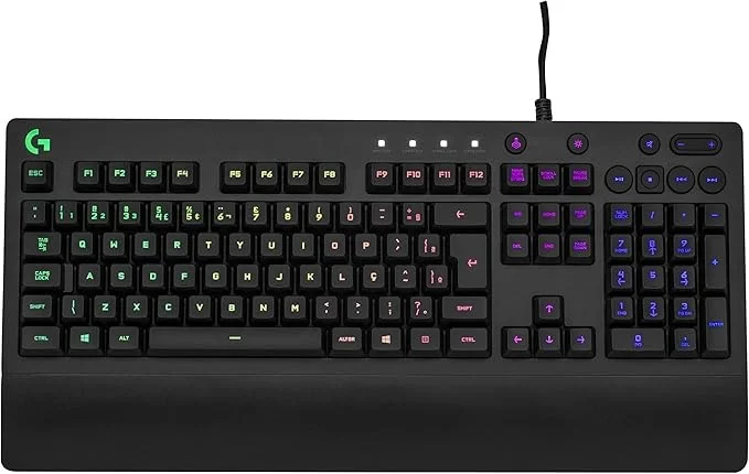 Teclado Gamer Usb Membrana Logitech Prodigy G213, Rgb, Abnt2, Preto, 920-009438