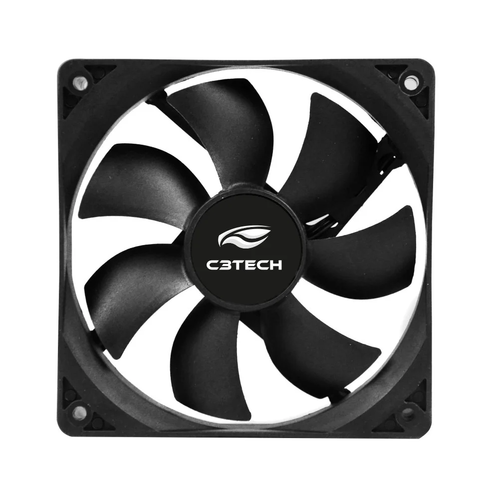 Cooler Fan Preto C3Tech F7-100Bk, Conector 4+3, 120X120X25 Mm