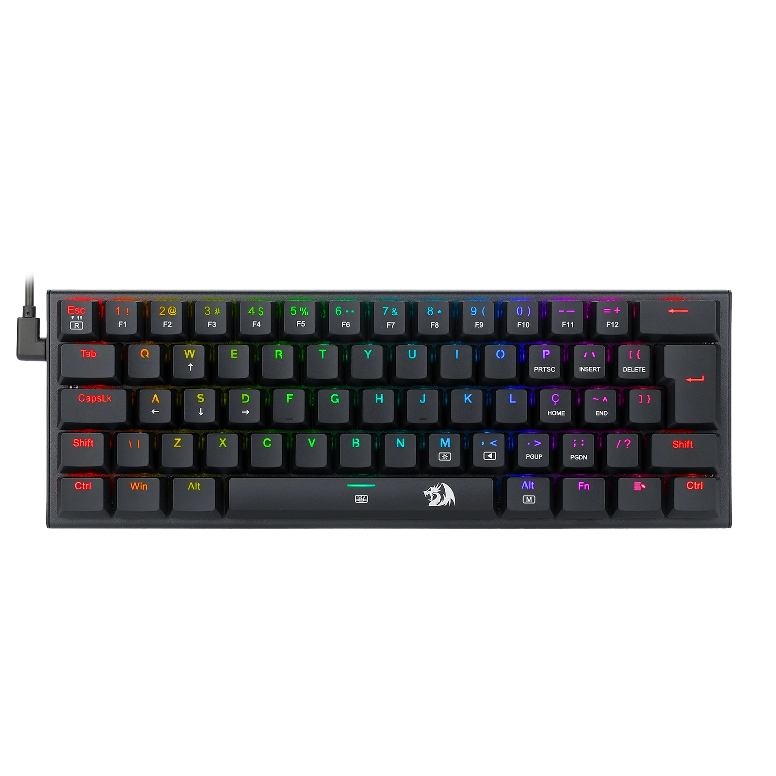 Teclado Gamer Usb Mecânico Redragon Anivia, Preto, Switch Blue, Rgb, Abnt2, K614-Rgb