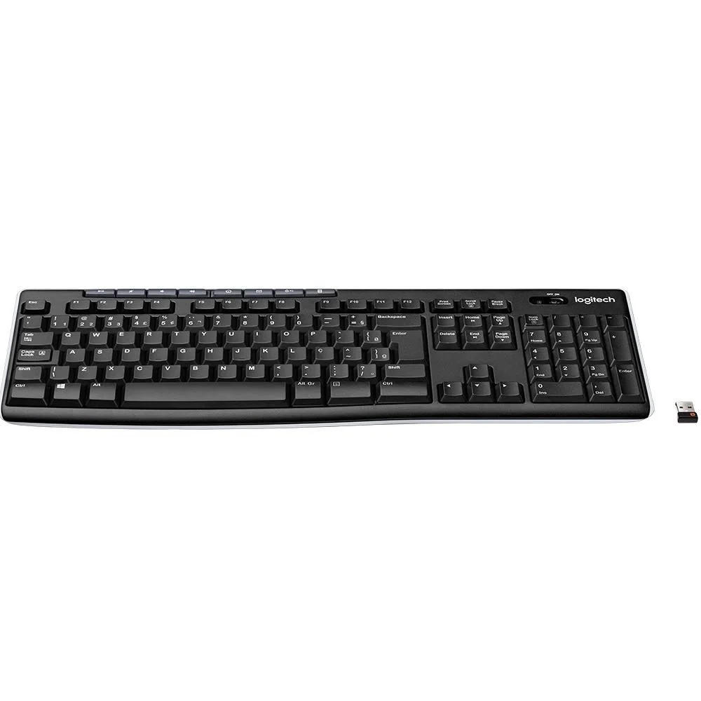 Teclado Sem Fio Logitech K270, Preto, Multimídia, Unifying, Abnt2, 920-004427