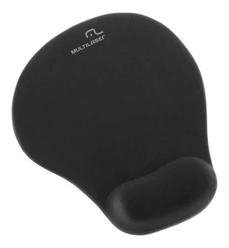 Mousepad Multilaser Ac024, Ergonômico, Apoio em Gel, 19,5 Cm X 23,5 Cm, Preto