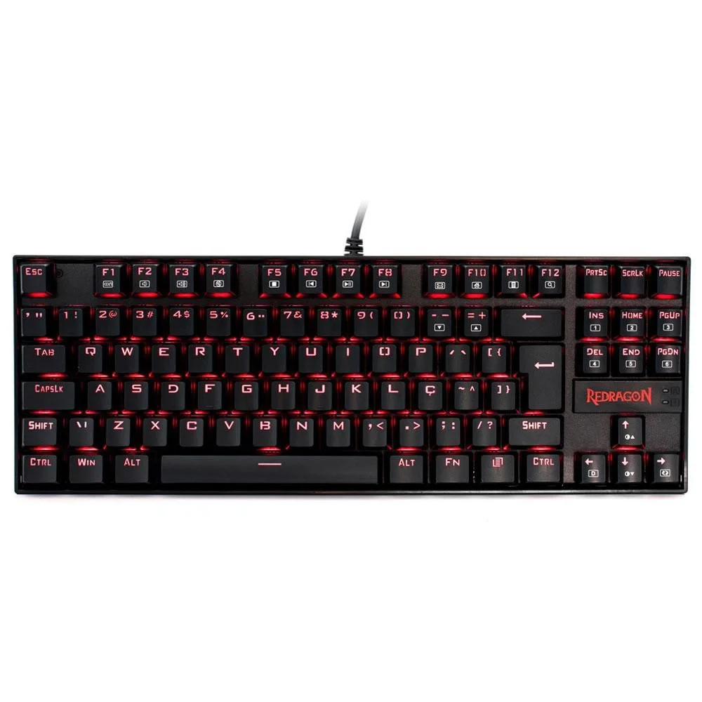 Teclado Gamer Usb Mecânico Redragon Kumara, Preto, Switch Outemu Blue, Led Vermelho, Abnt2, K552-2 Blue