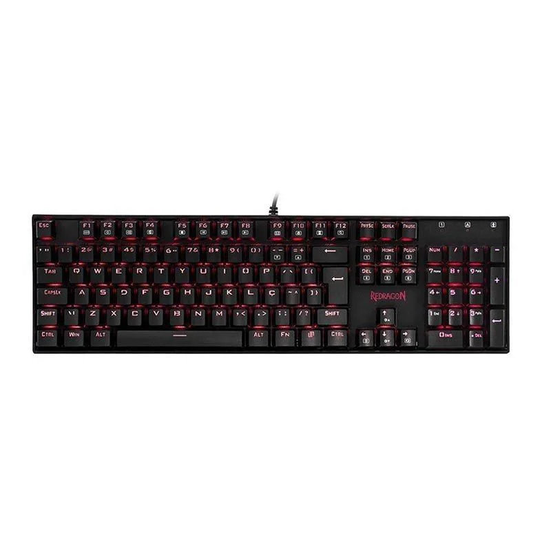 Teclado Gamer Mecânico Redragon Mitra, Switch Blue, K551-1 Pt-Blue, Preto