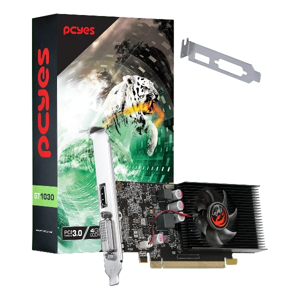 Placa De Vídeo Geforce Ddr4 04Gb/064 Bits Gt 1030 Pcyes, 1 Fan, Hdmi, Dvi, Low Profile, Pagt10304Gbg4Lp, Preta,