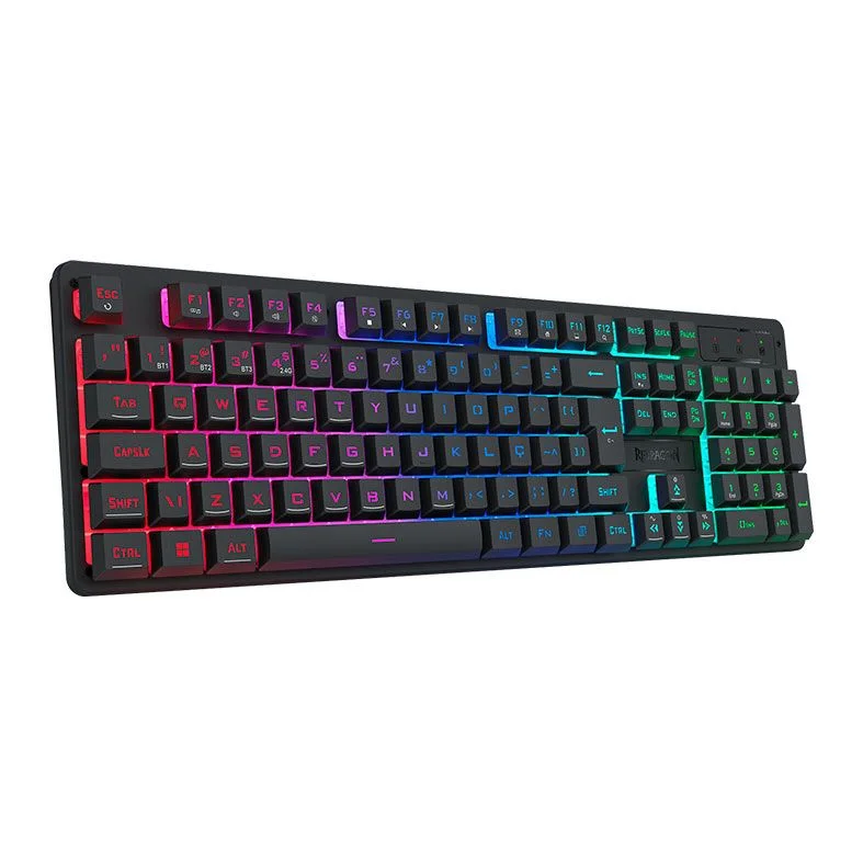 Teclado Gamer Usb Membrana Redragon Netherbane Pro K521Rgb-Ks, Rgb, Abnt2, Preto